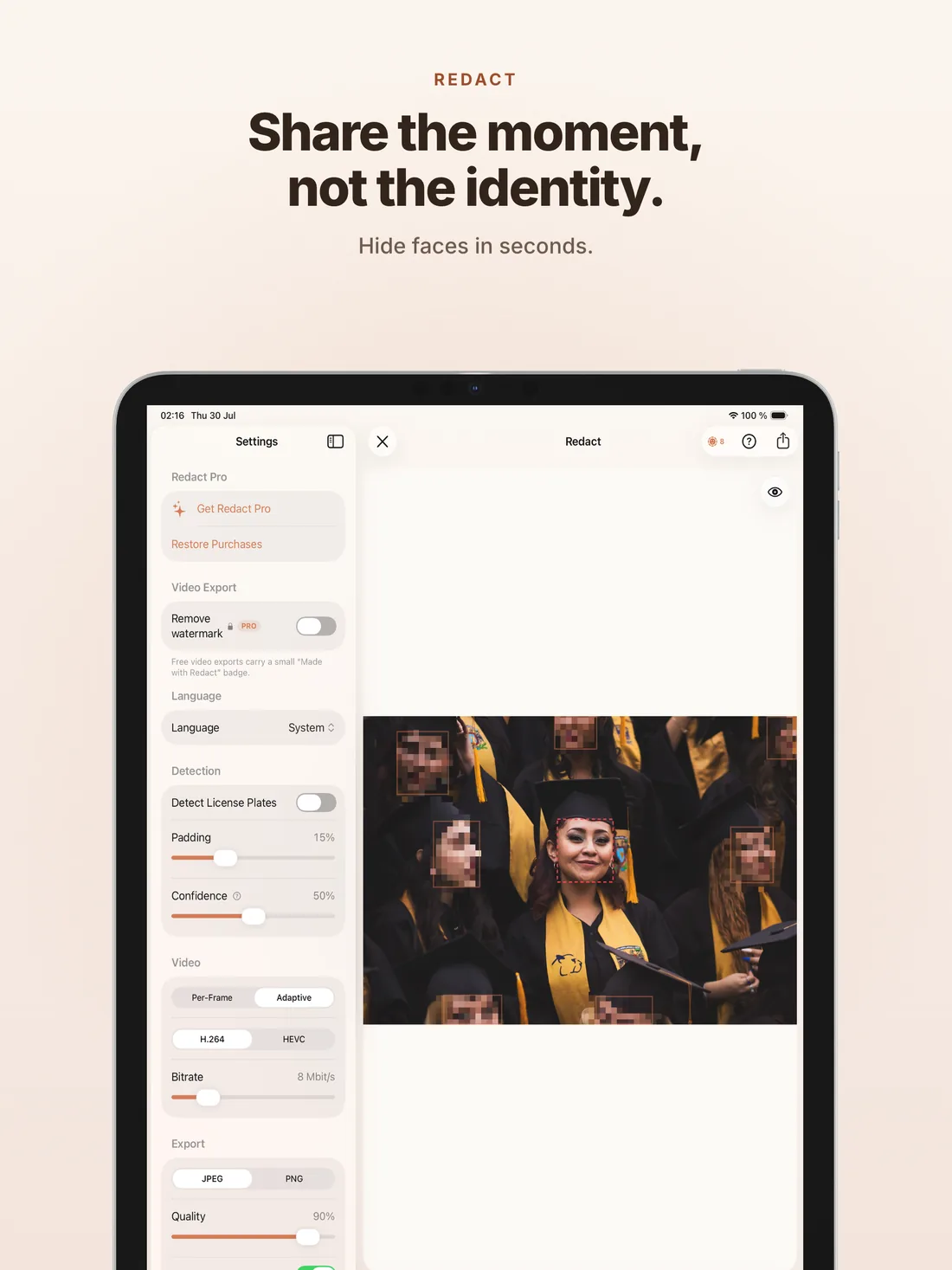 Redact on iPad: Share the moment, not the identity